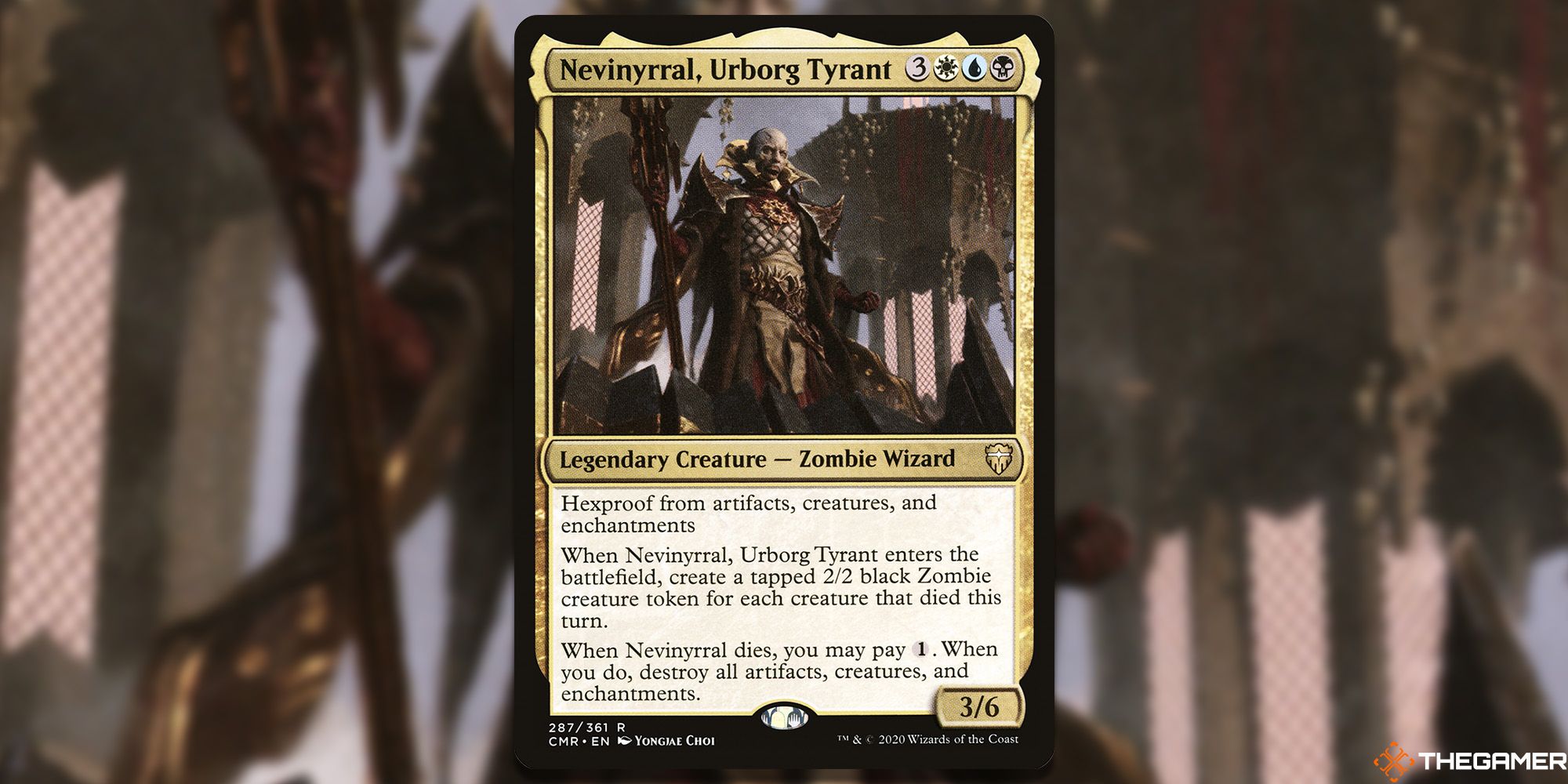 Image of the Nevinyrral, Urborg Tyrant card in Magic: The Gathering, with art by Yongjae Choi