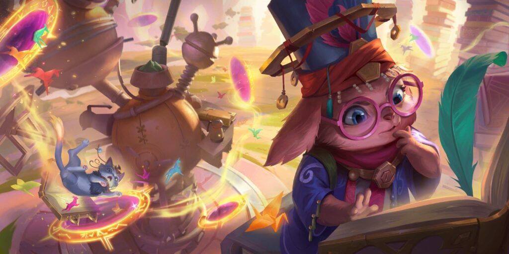 Legends of Runeterra Norra evolved splash art with Yuumi in background