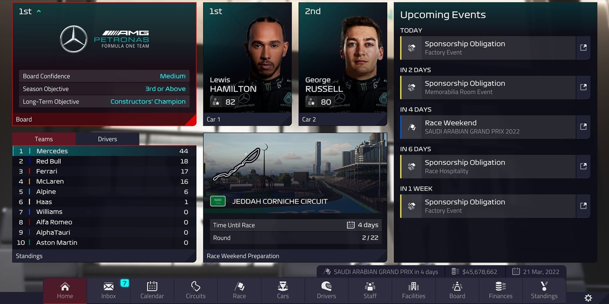 Objectives in F1 Manager 2022