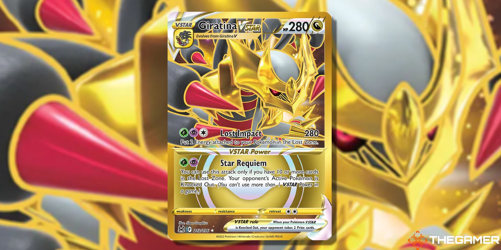 Image of the card Giratina VSTAR in Pokemon TCG, with art by 5ban Graphics