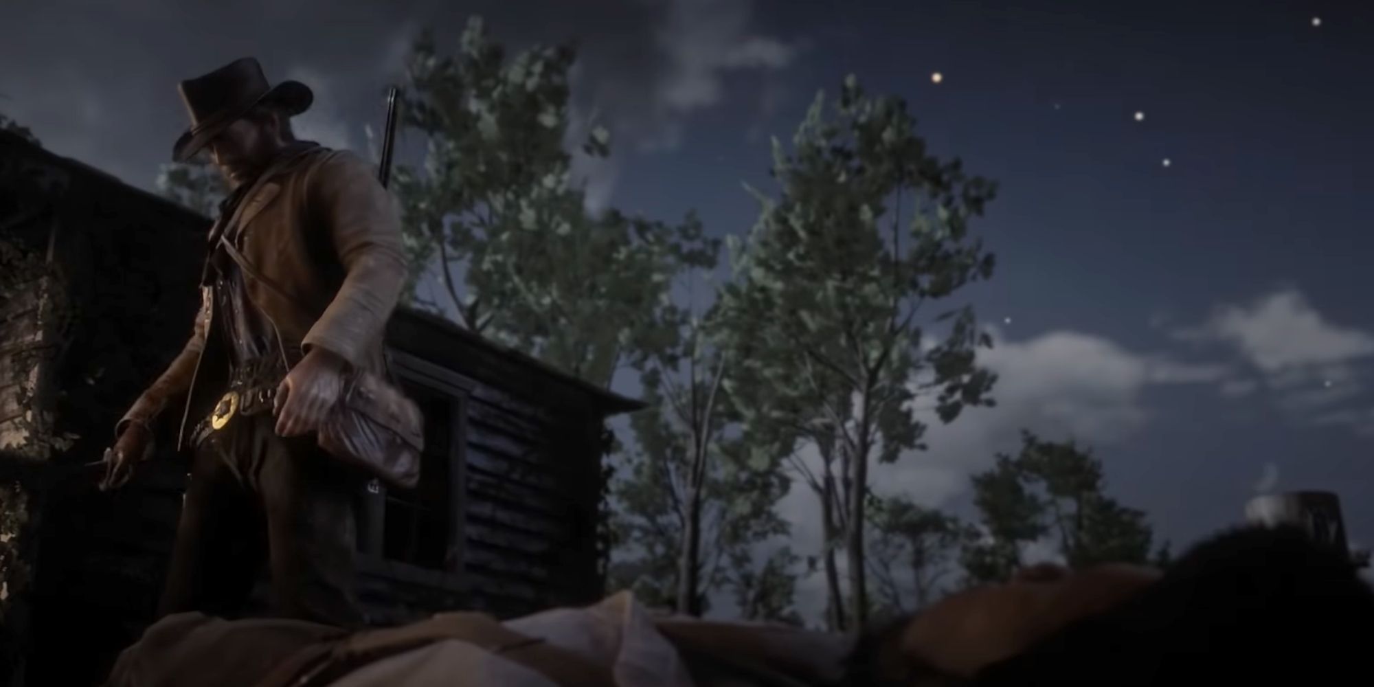 Red Dead Redemption 2 Screenshot Of Arthur Stabs Anthony Foreman