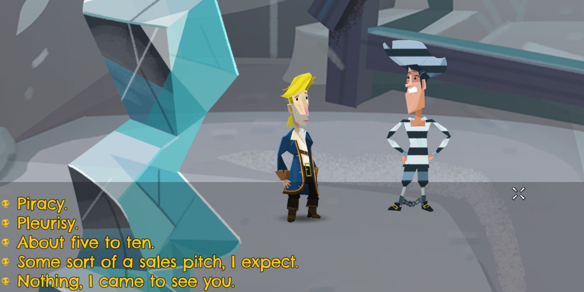 Return to Monkey Island Stan dialogue at the ice quarry