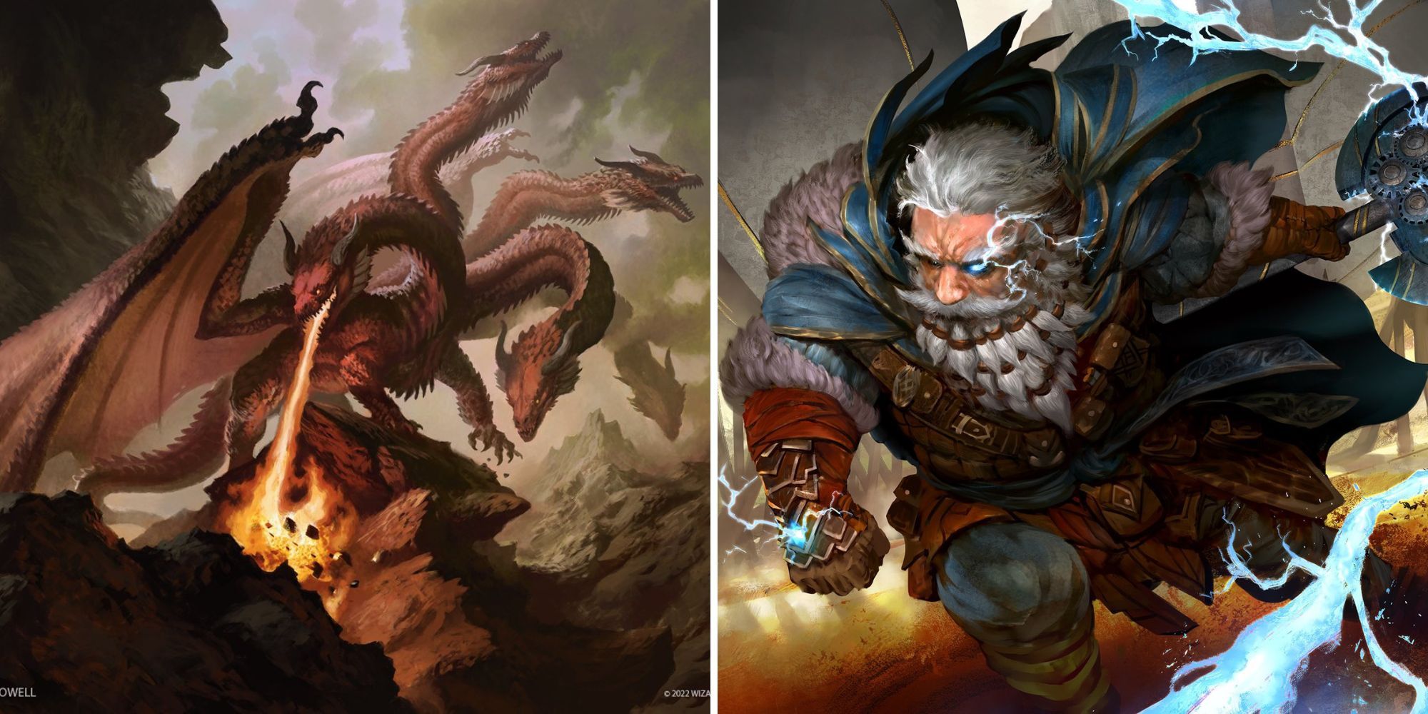 hydra dragon and dwarf warrior