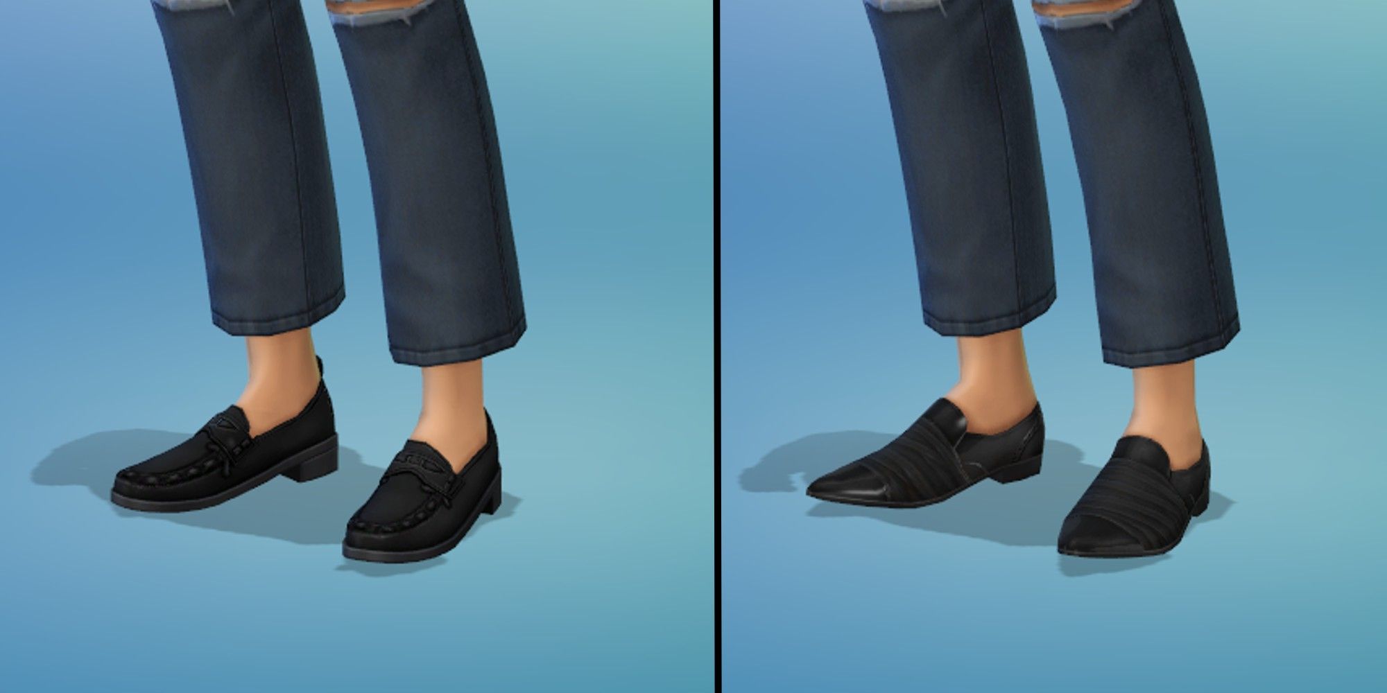 Sims 4: Modern Menswear kit shoes in CAS screen