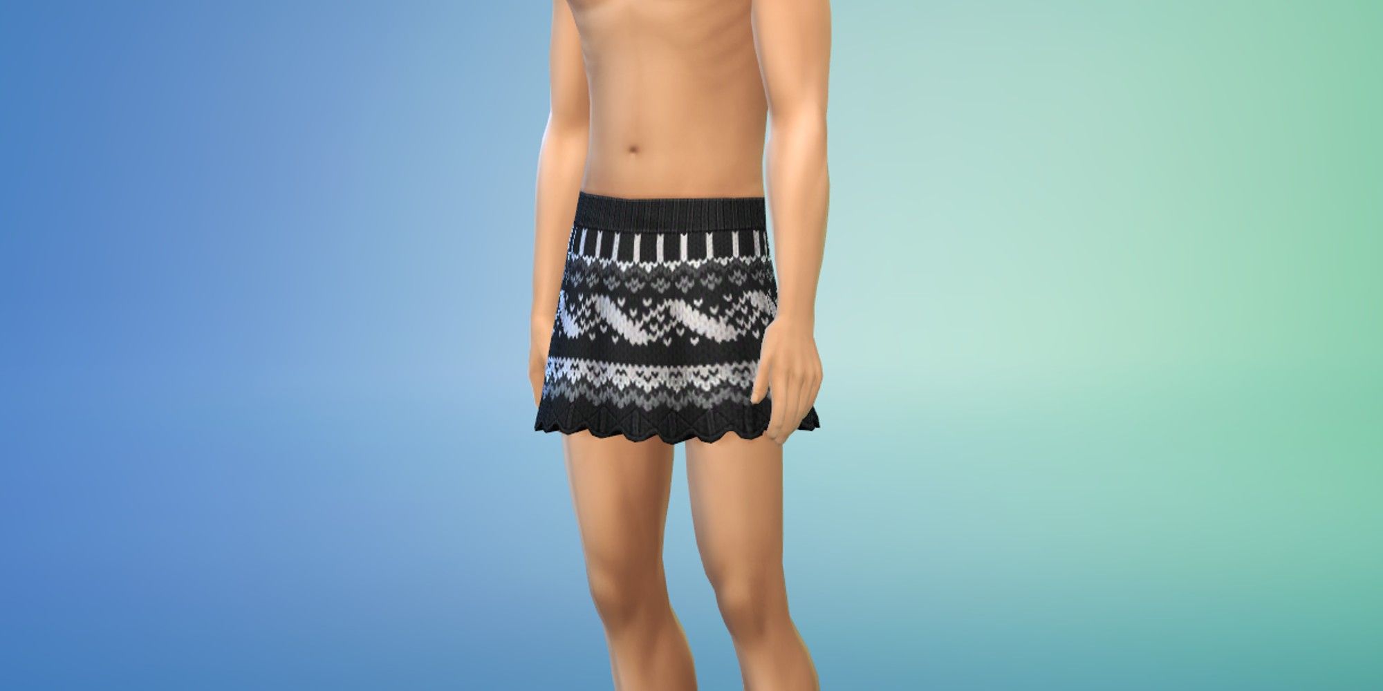 Sims 4: Modern Menswear kit skirt in CAS screen