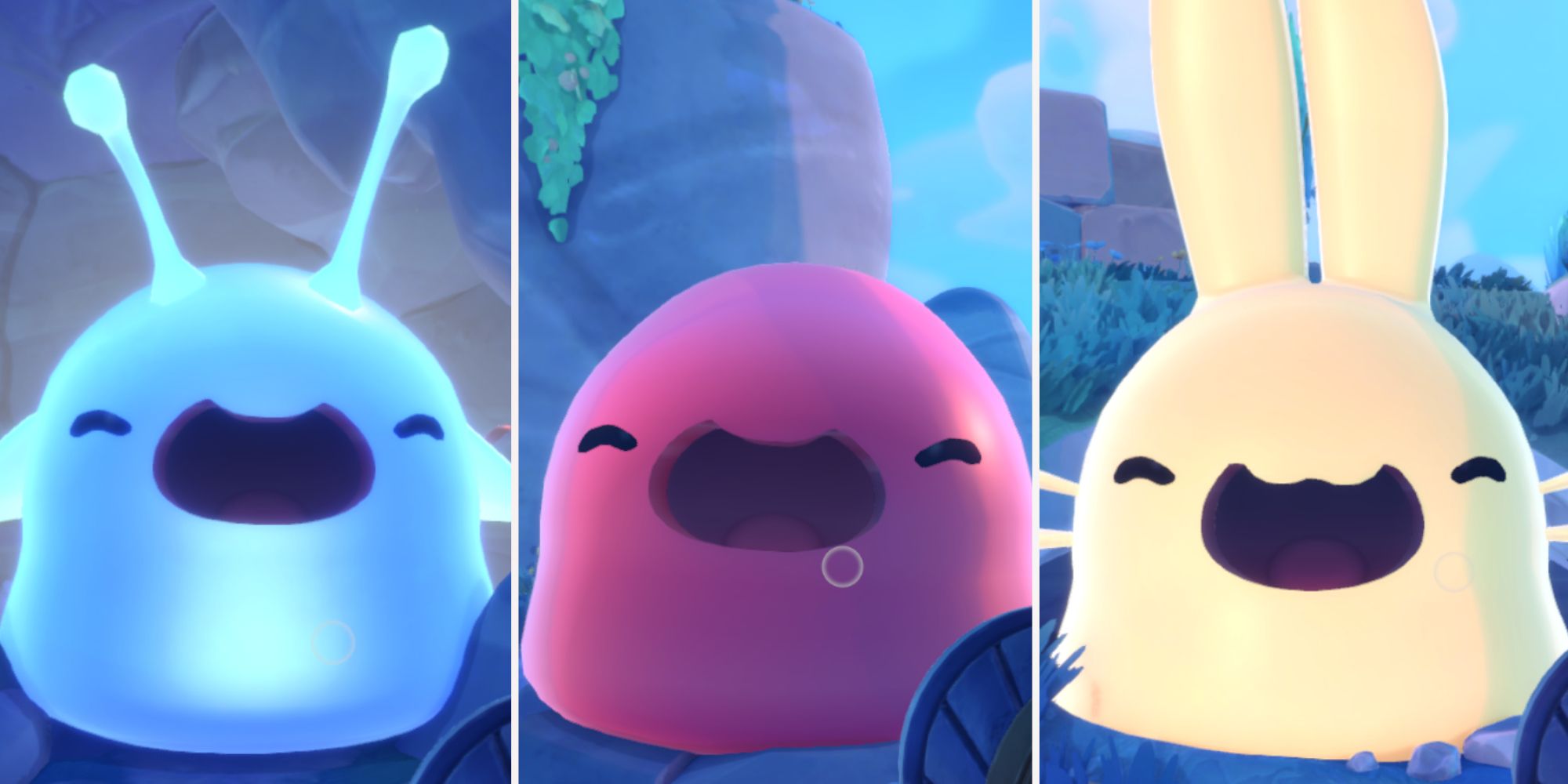 Slime Rancher Gordo slimes phosphor pink and cotton