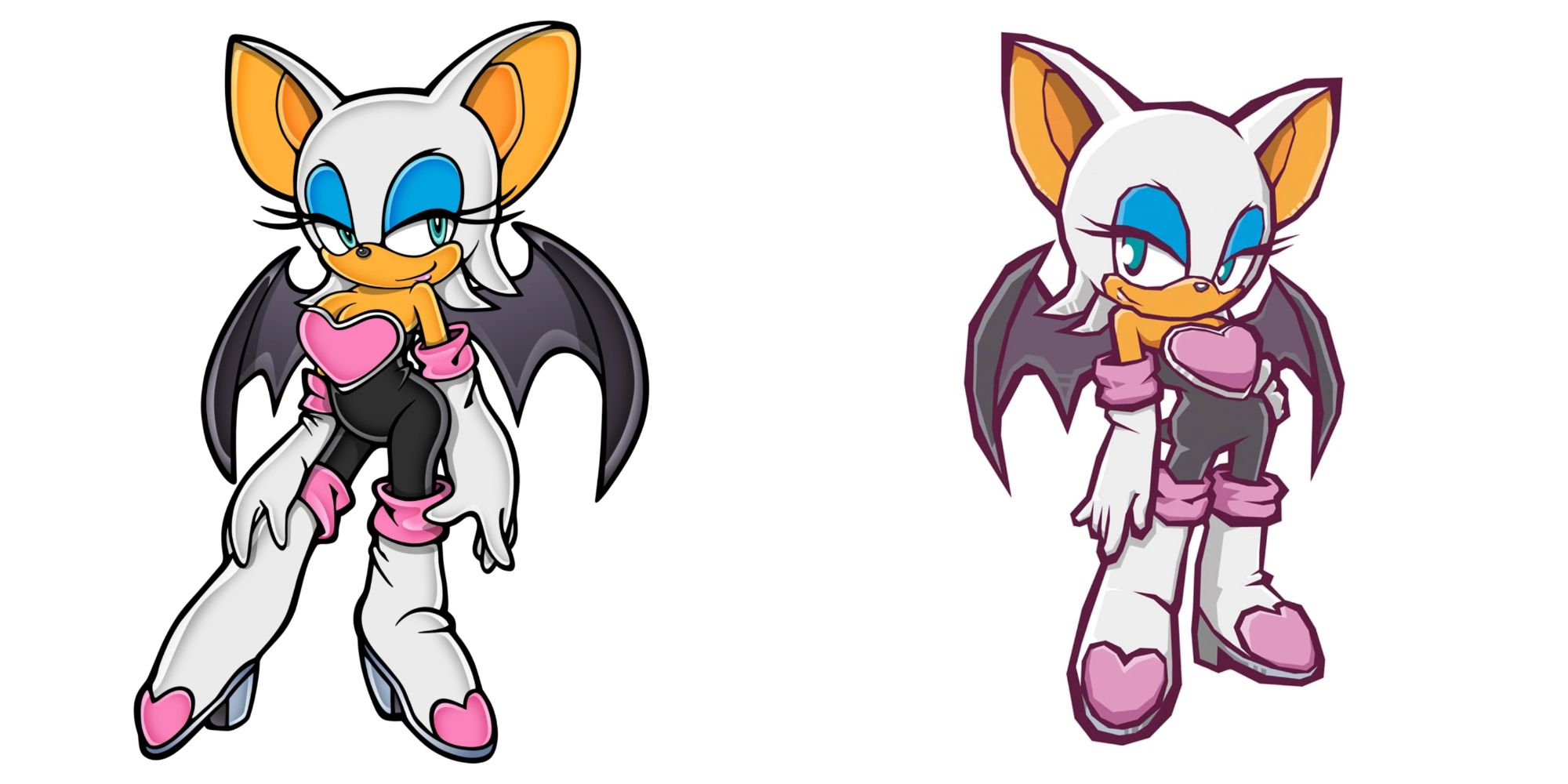 Sonic Rouge the Bat 2D Character Designs