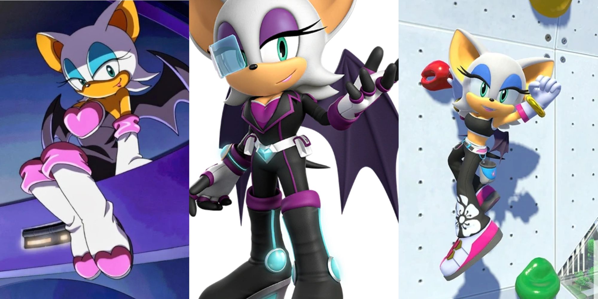 Sonic Rouge the Bat Designs split image of various designs