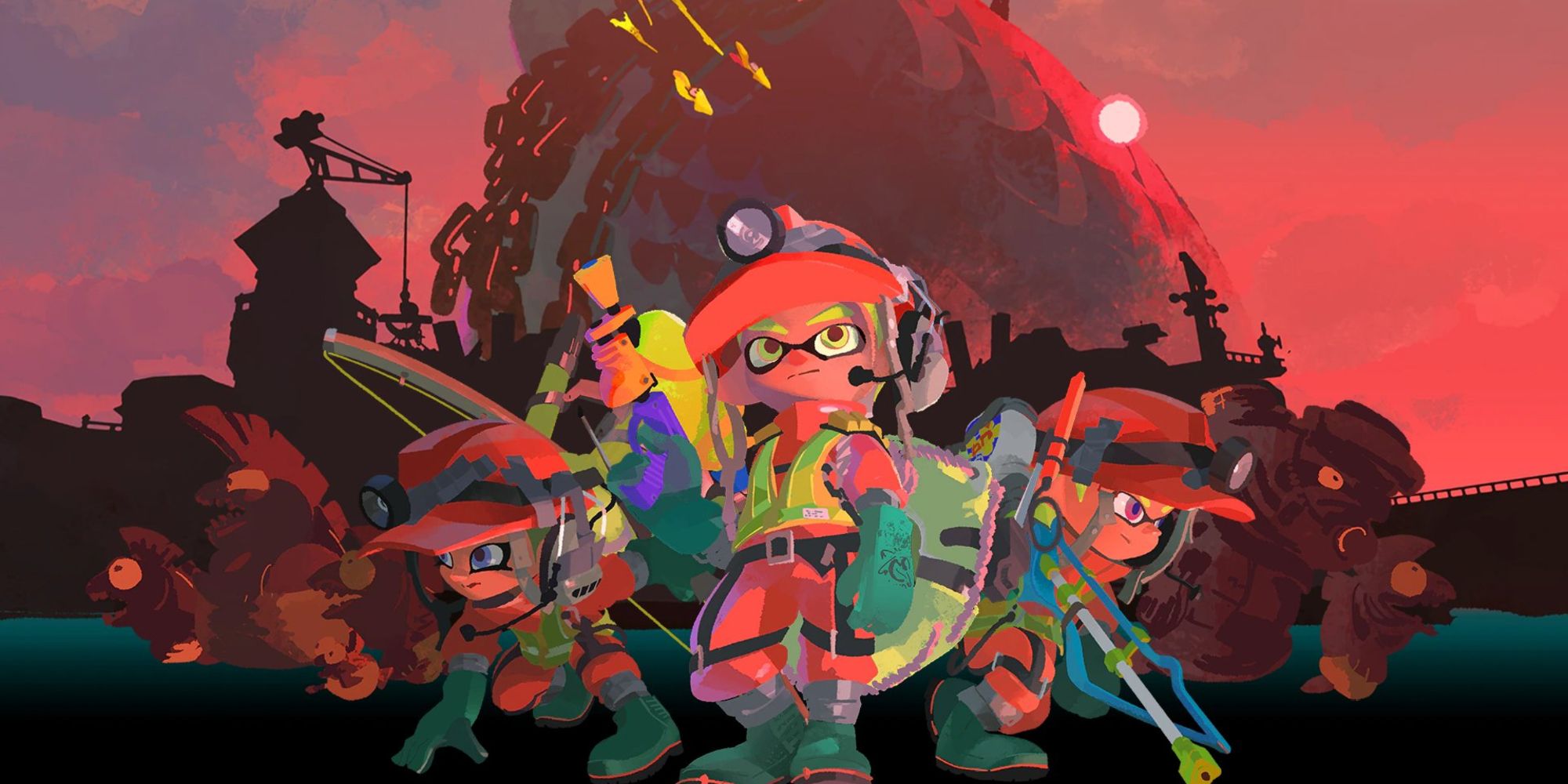 Promotional Art for the Salmon Run Next Wave Mode in Splatoon 3