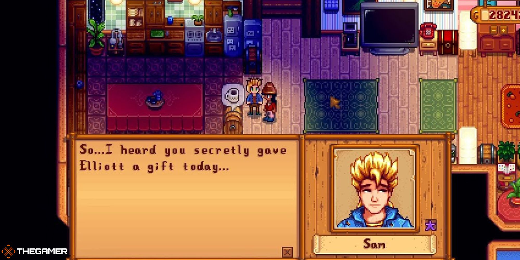 Stardew Valley - jealous spouse (sam) talking to the player