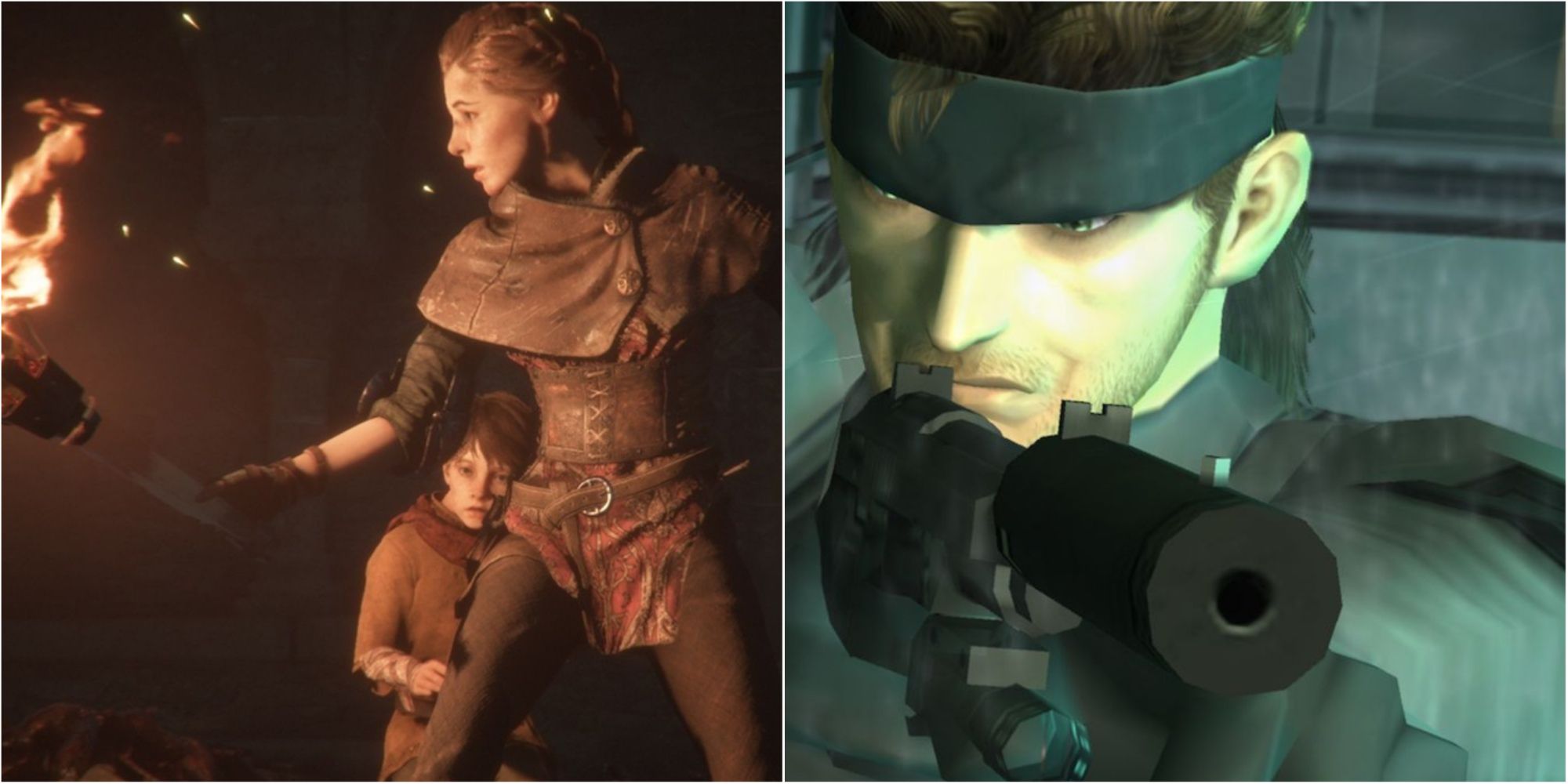 Stealth Protagonists Featured Split Image Amicia And Solid Snake