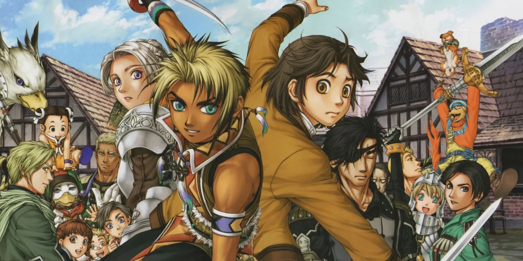 Suikoden 3 the Trinity protagonists and some of the 108 Stars