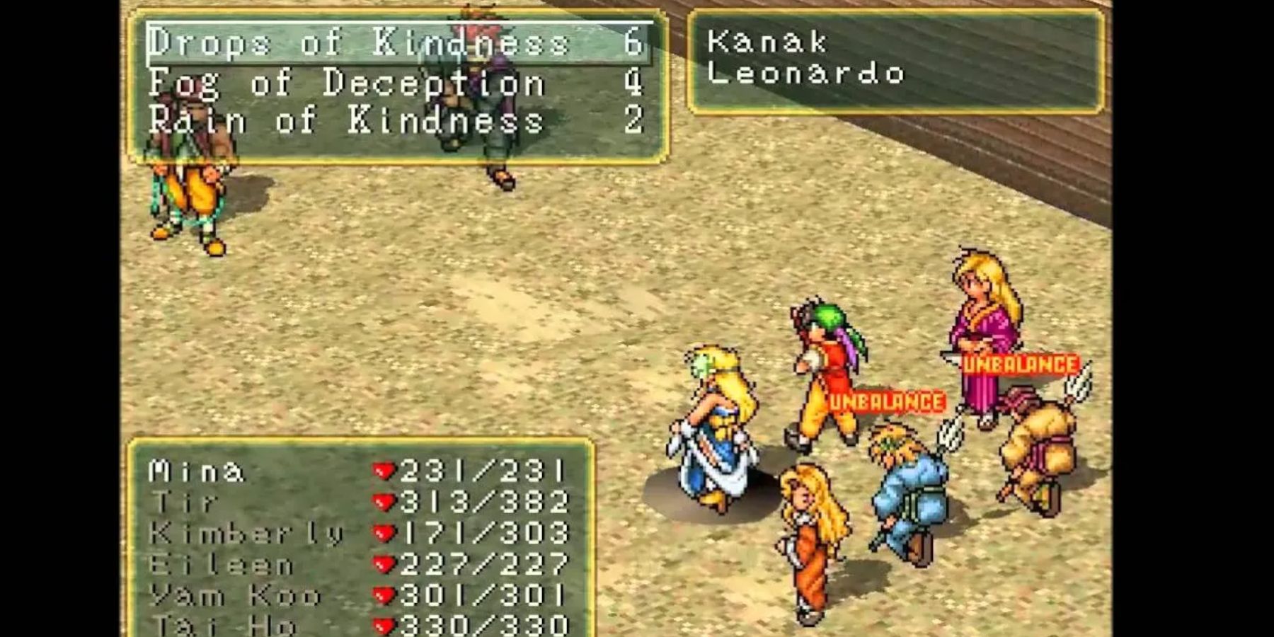 Suikoden combat system