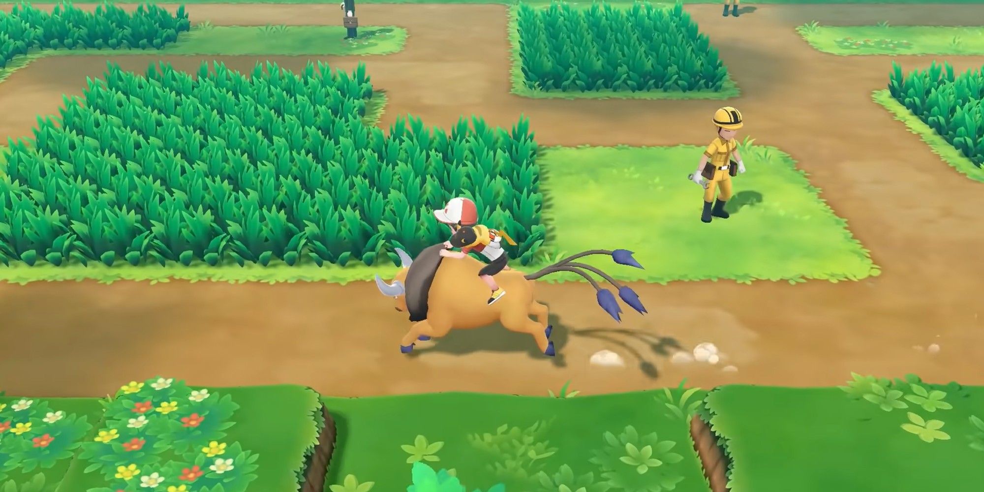 Tauros from Pokemon Let's Go Eevee & Let's Go Pikachu, running in Route 11