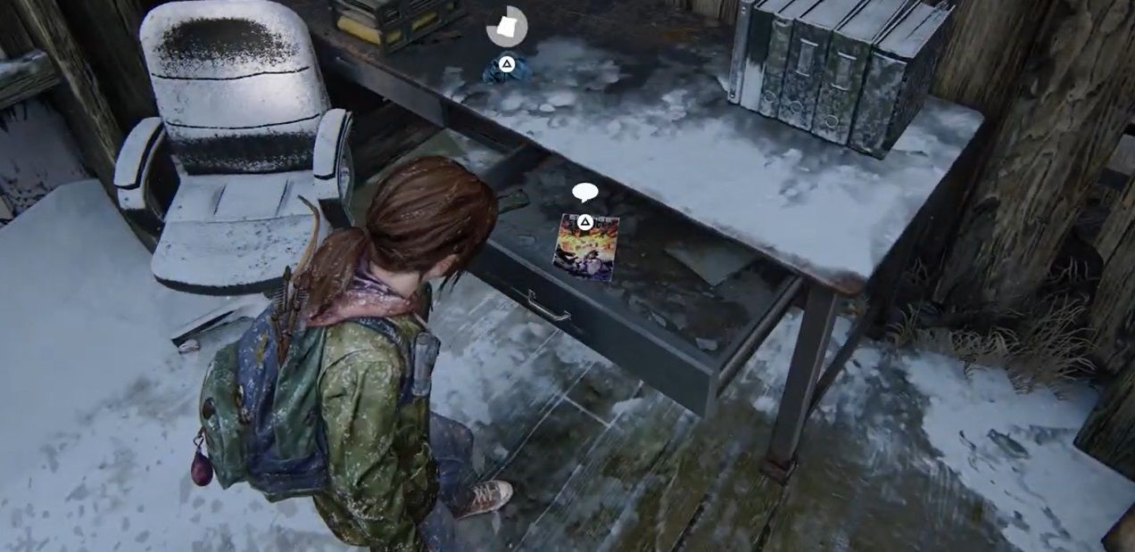 Ellie looks inside a drawer in The Last of Us Part 1