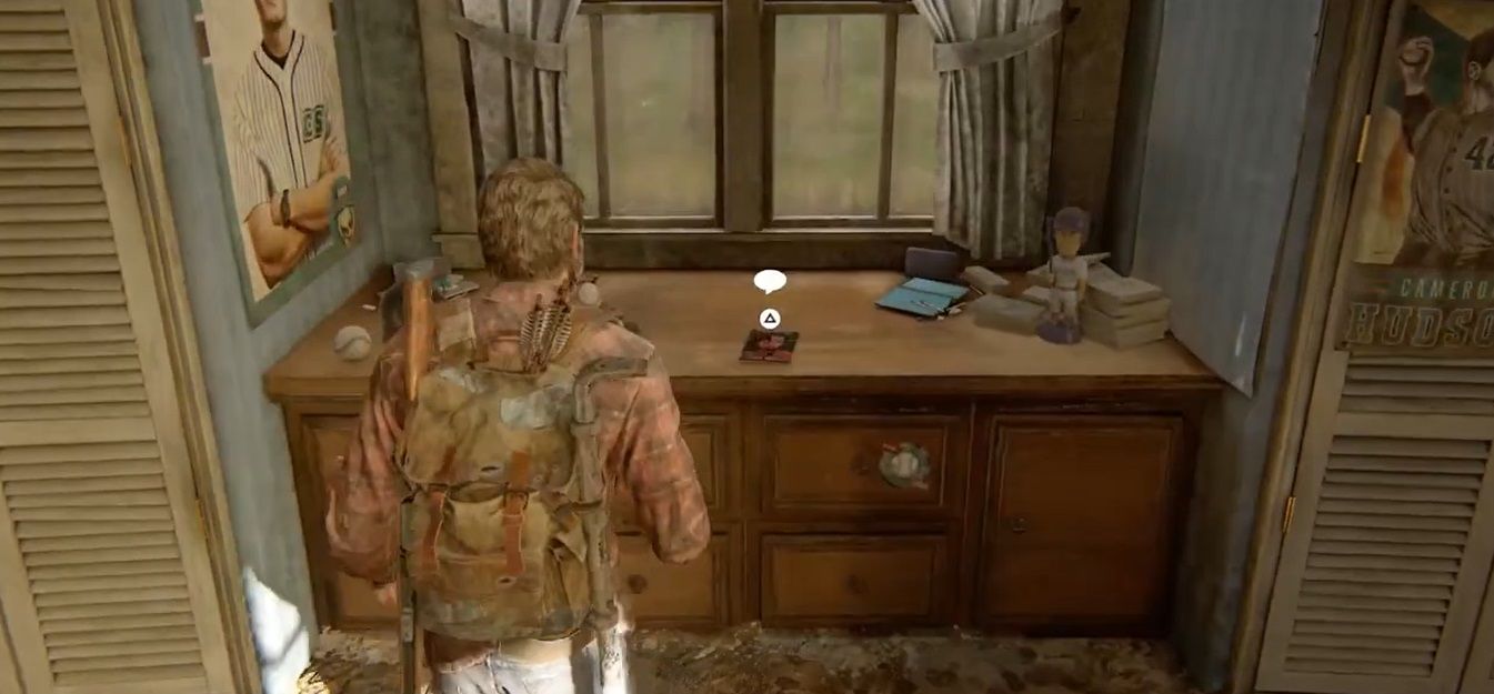 Joel is near a window ledge in The Last of Us Part 1