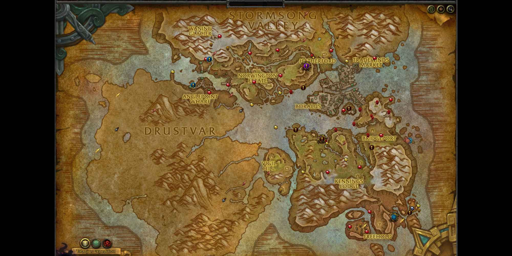 World of Warcraft Tiragarde Sound map for World quests