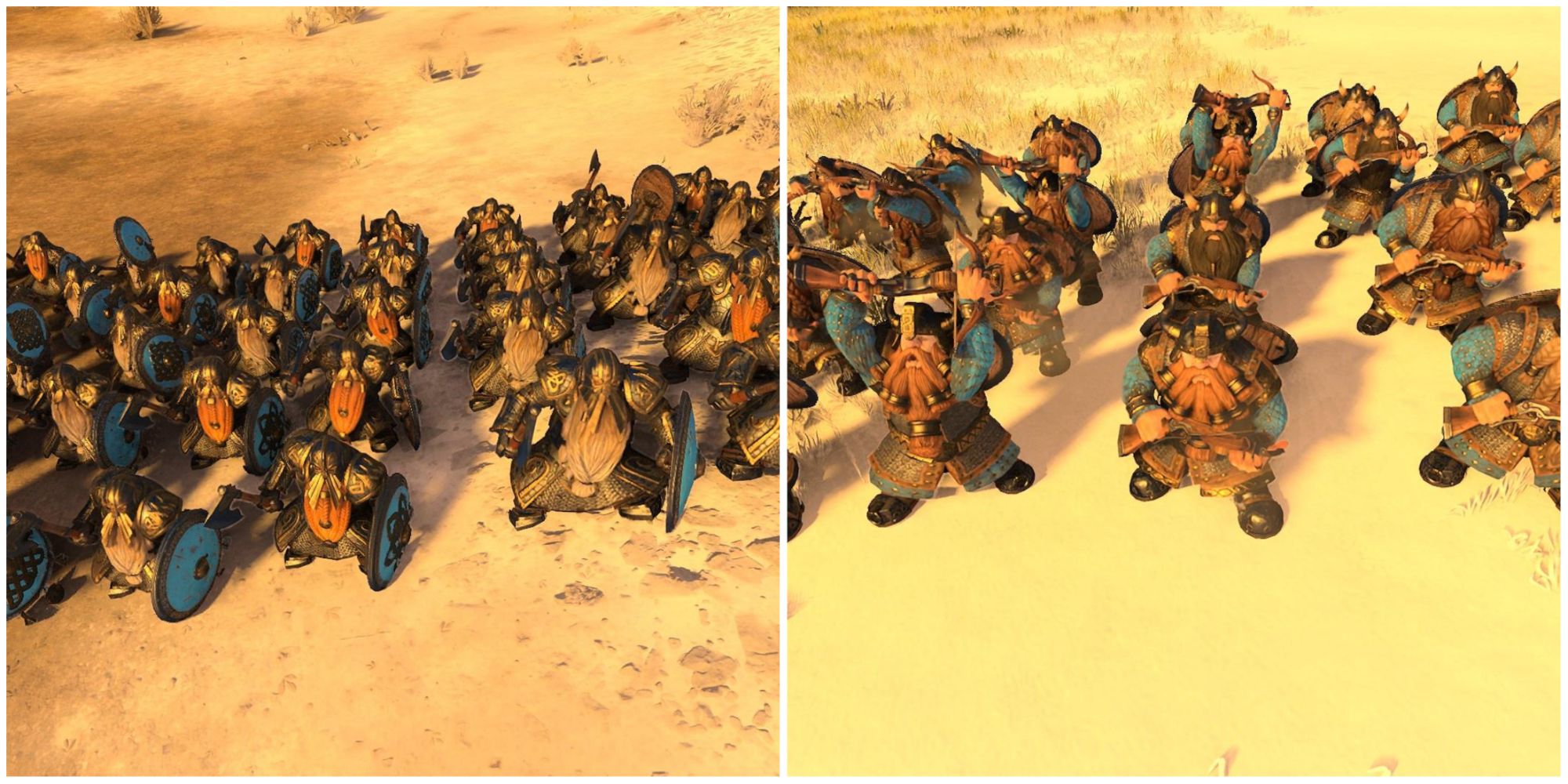Dwarf warriors and brawls in Total War: Warhammer III.