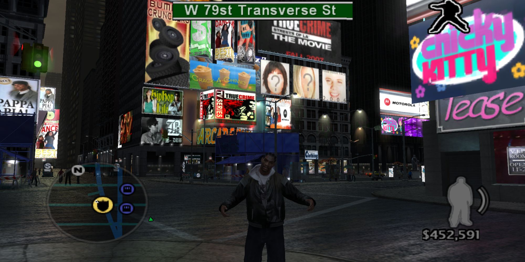 Marcus Reed standing in Times Square in True Crime New York City