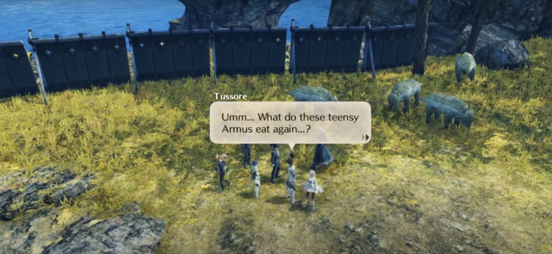 Speaking to Tussore in Xenoblade Chronicles 3.