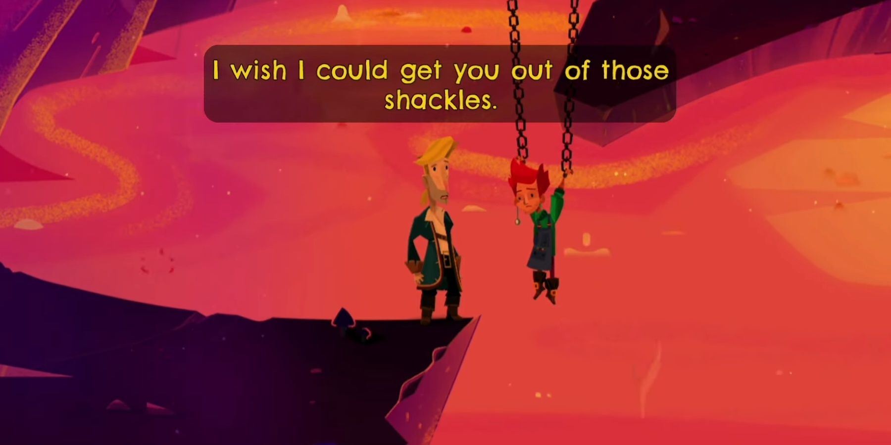Wally chained up in Return to Monkey Island
