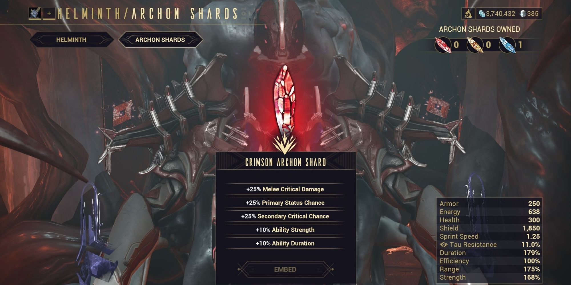 Warframe Styanax Archon Shard Recommendation