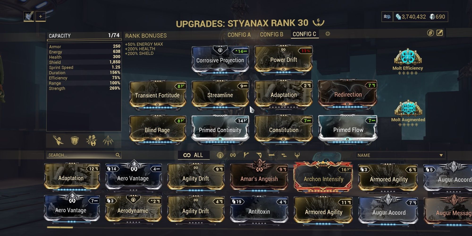Warframe Styanax Pillage Build