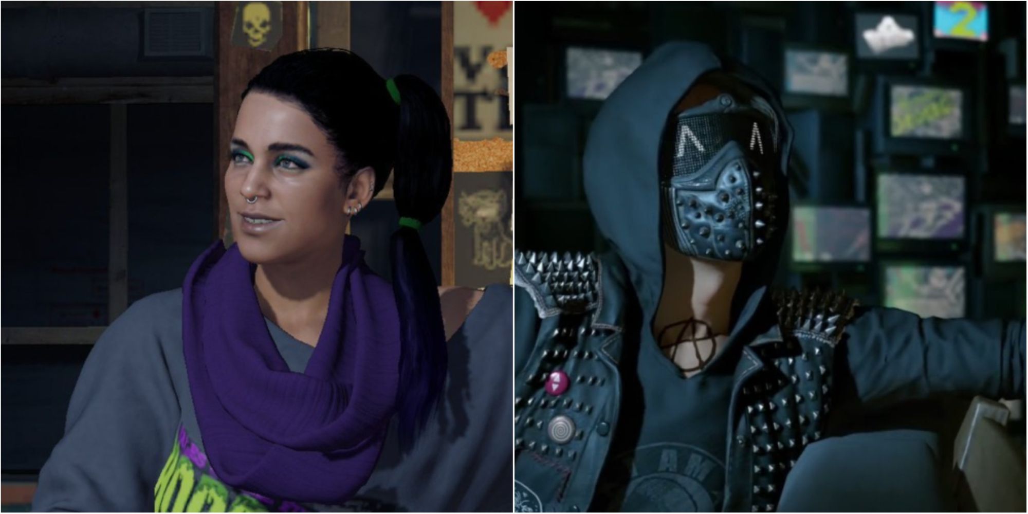 Watch Dogs 2 DedSec Characters Featured Split Image Sitara and Wrench