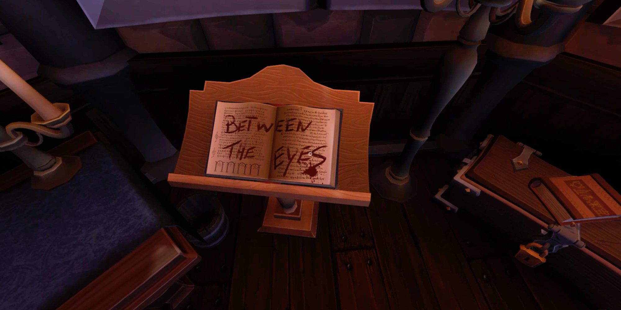 We Were Here a book with the words &ldquo;between the eyes&rdquo; written on it.