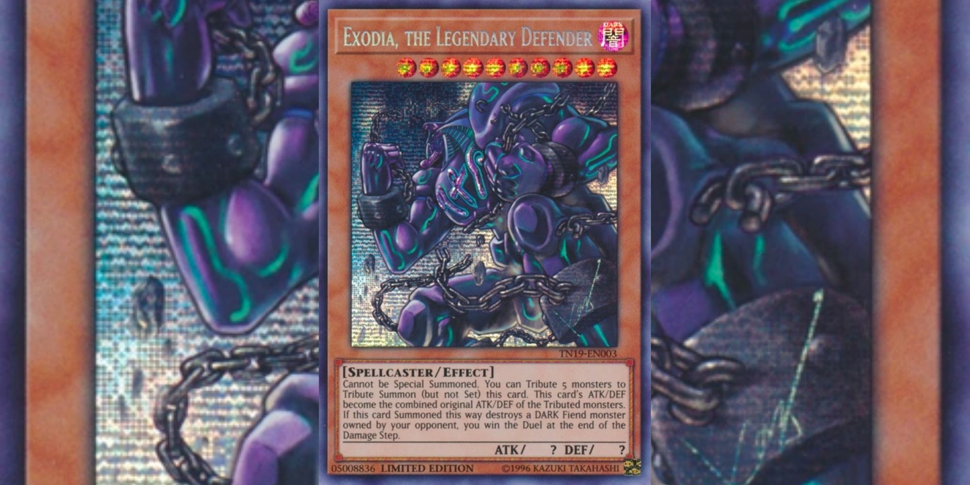 Exodia, The Legendary Defender card in Yu-Gi-Oh!