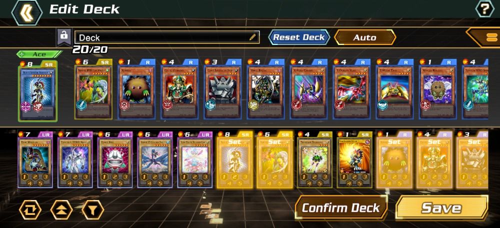 Yu-Gi-Oh! Cross Duel - screenshot of the Deck Editor Screen