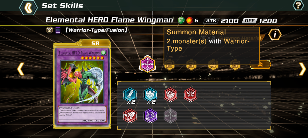 Yu-Gi-Oh! Cross Duel - Elemental HERO Flame Wingman Skill Setting
