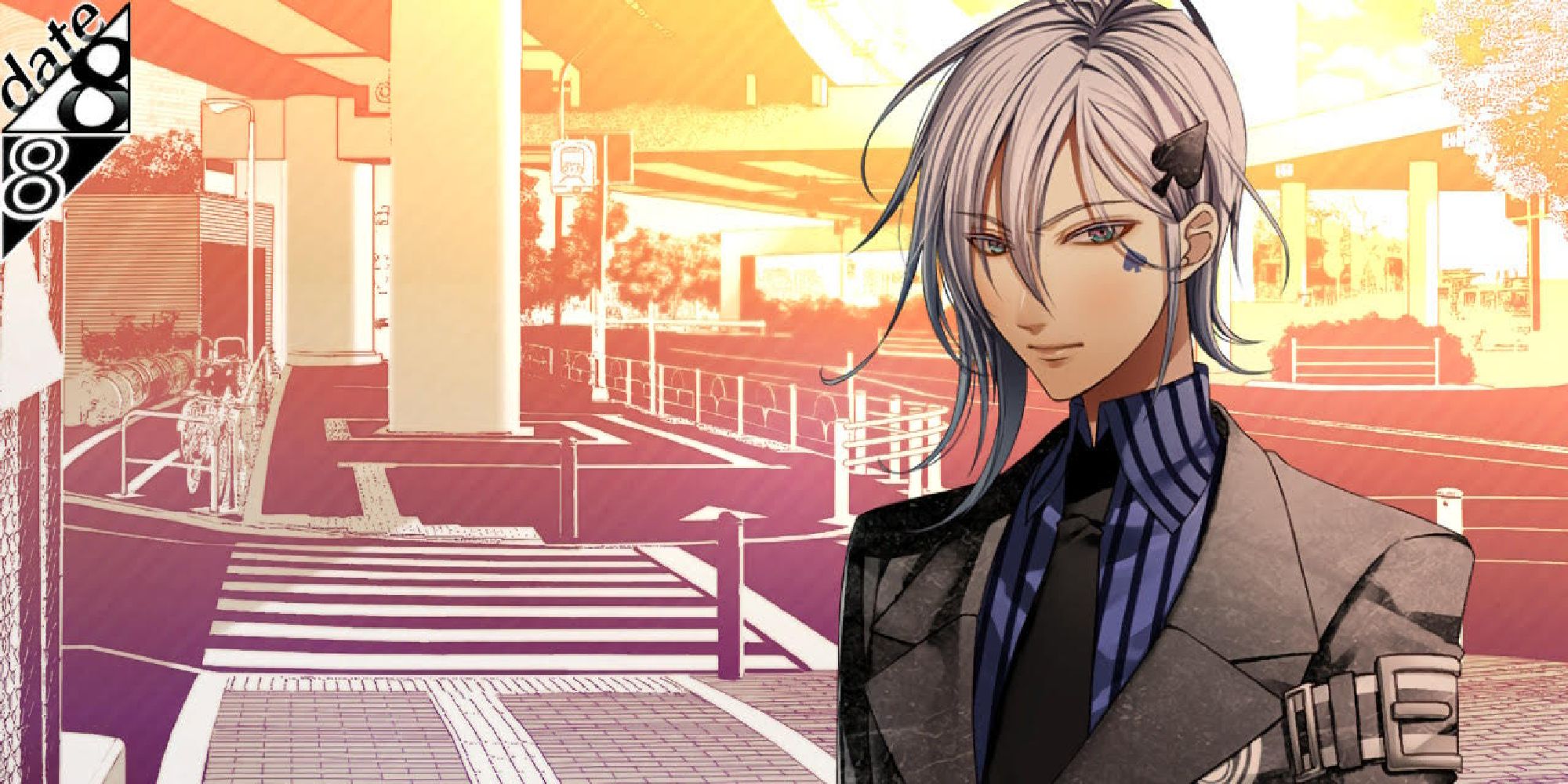 ikki standing outside with mc and blushing