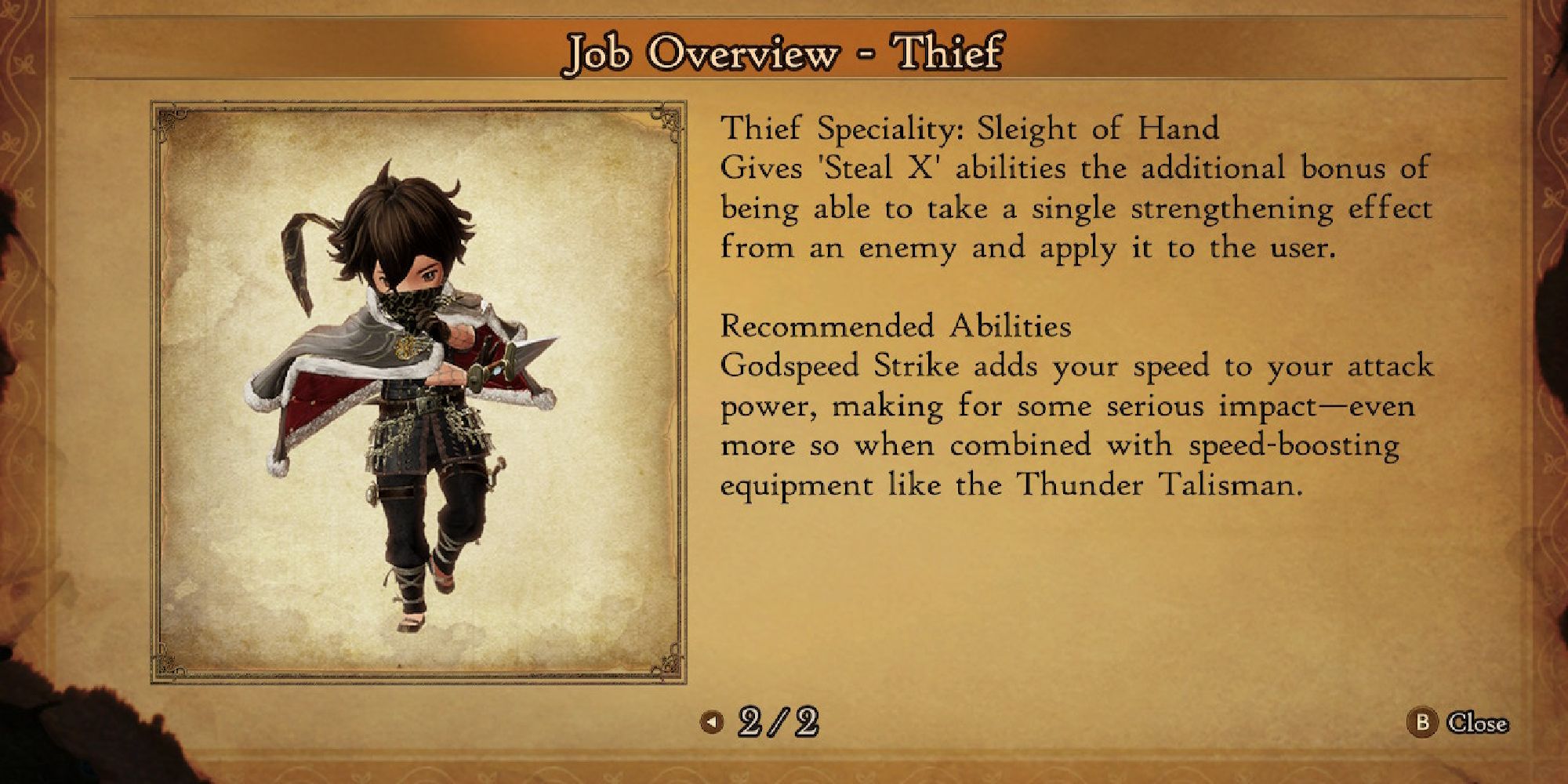 thief description with info about godspeed strike
