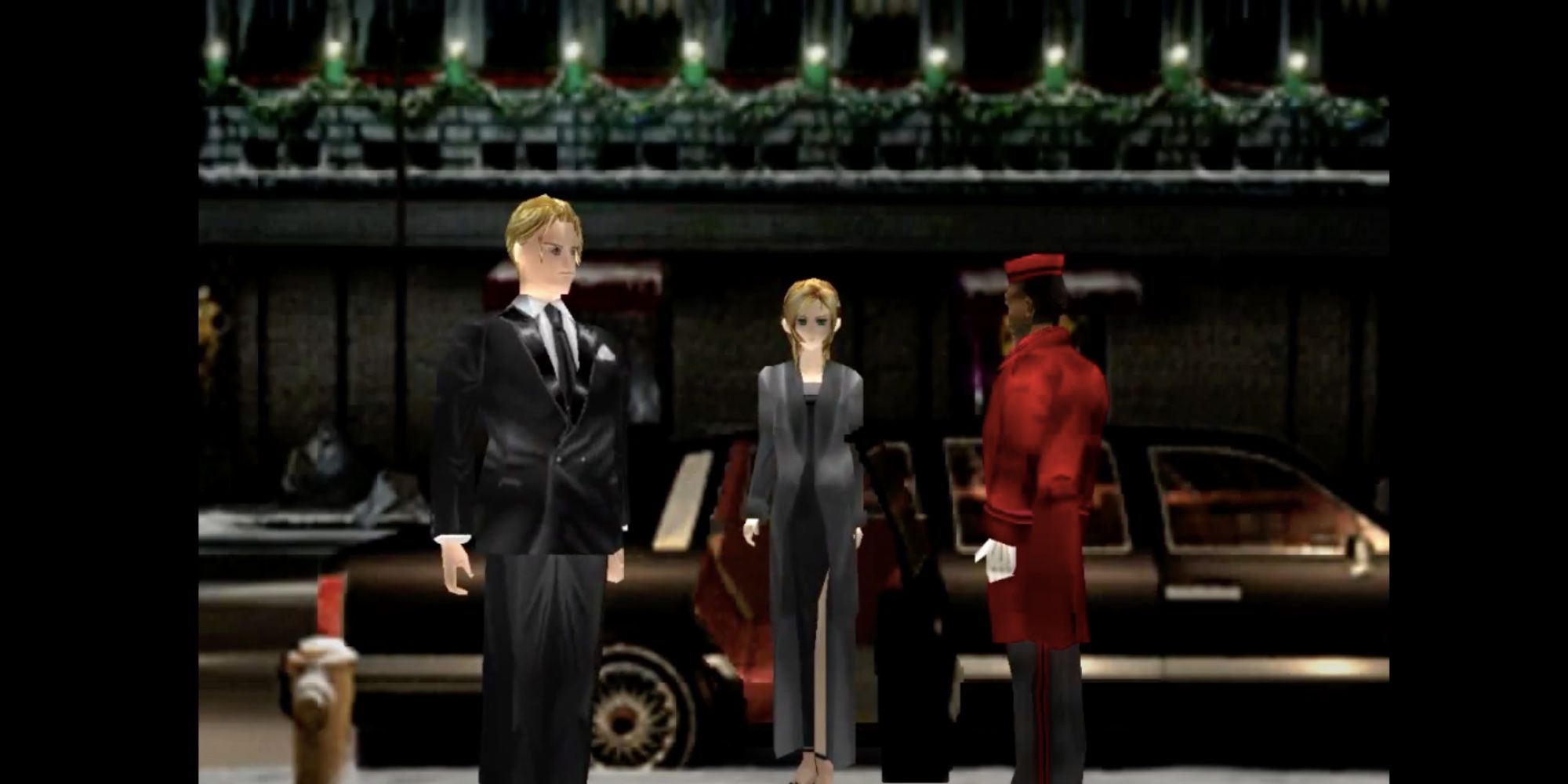 Near the beginning of Parasite Eve with Aya leaving the limo.