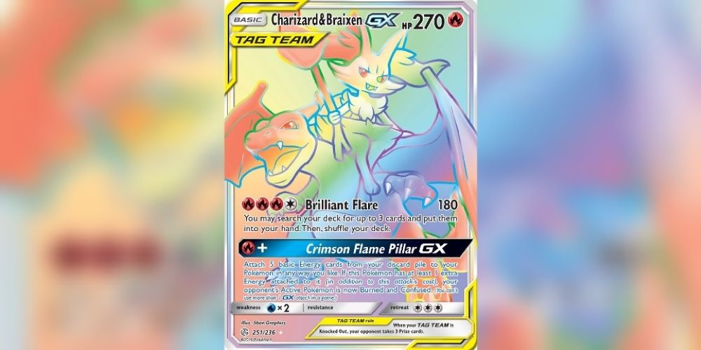 charizard braixen gx rainbow rare