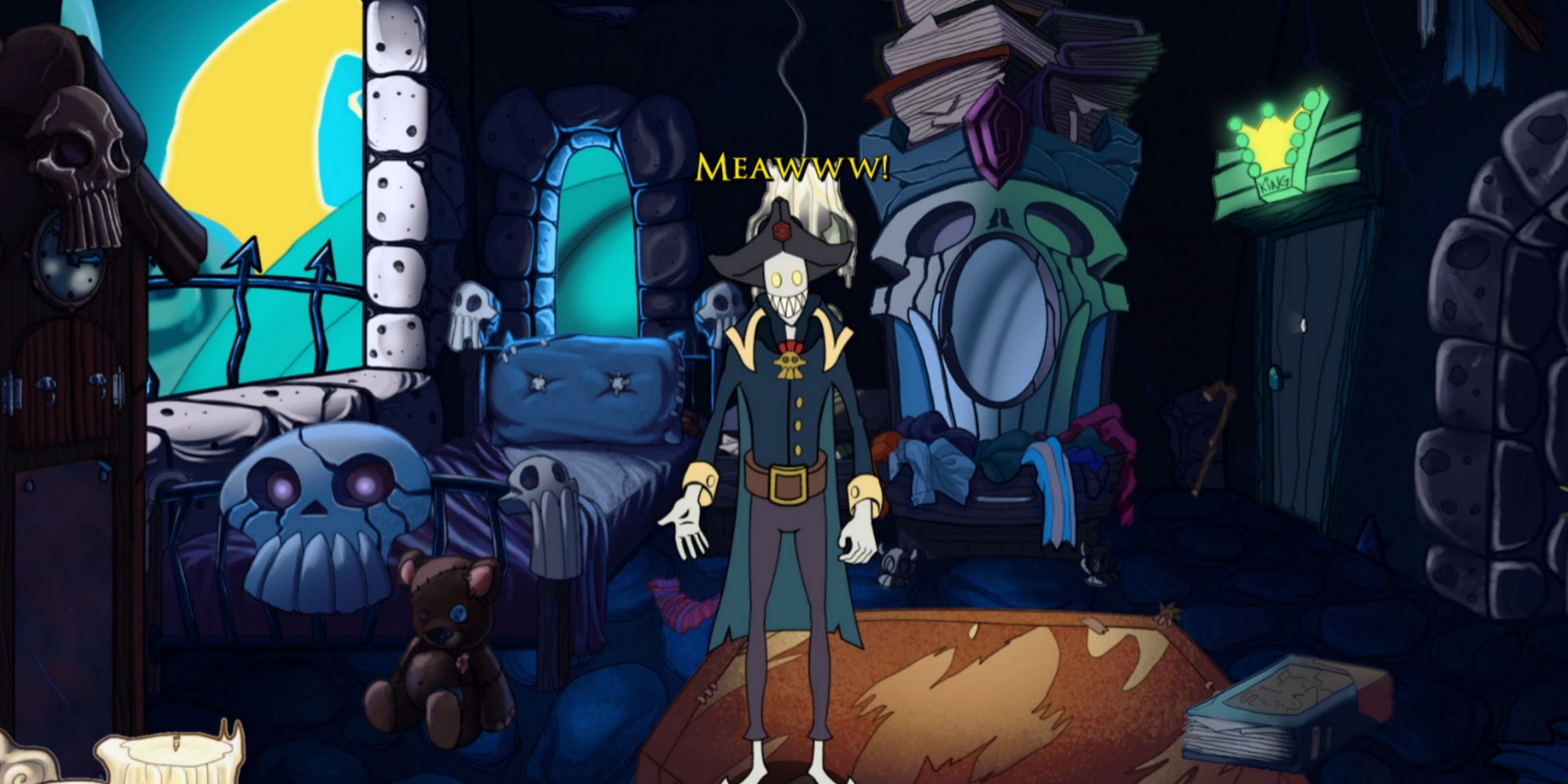 cid in his spooky bedroom in darkestville castle