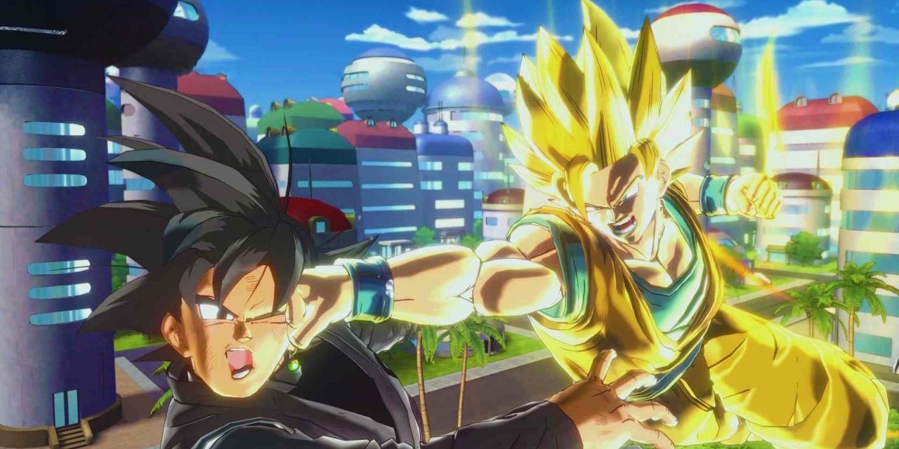 Goku SS2 punching Goku Black
