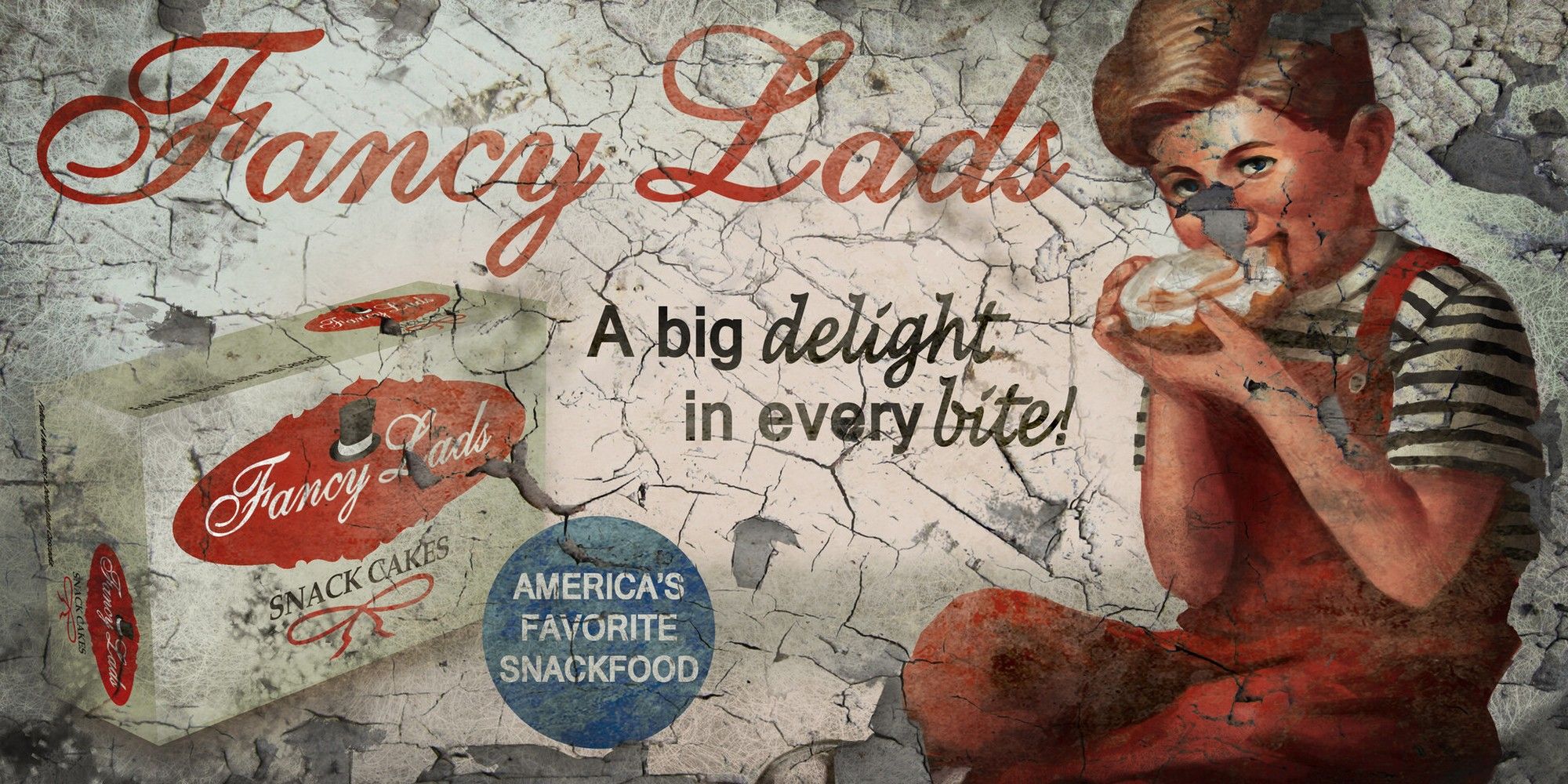 fallout fancy lads snack cake faded advertisement