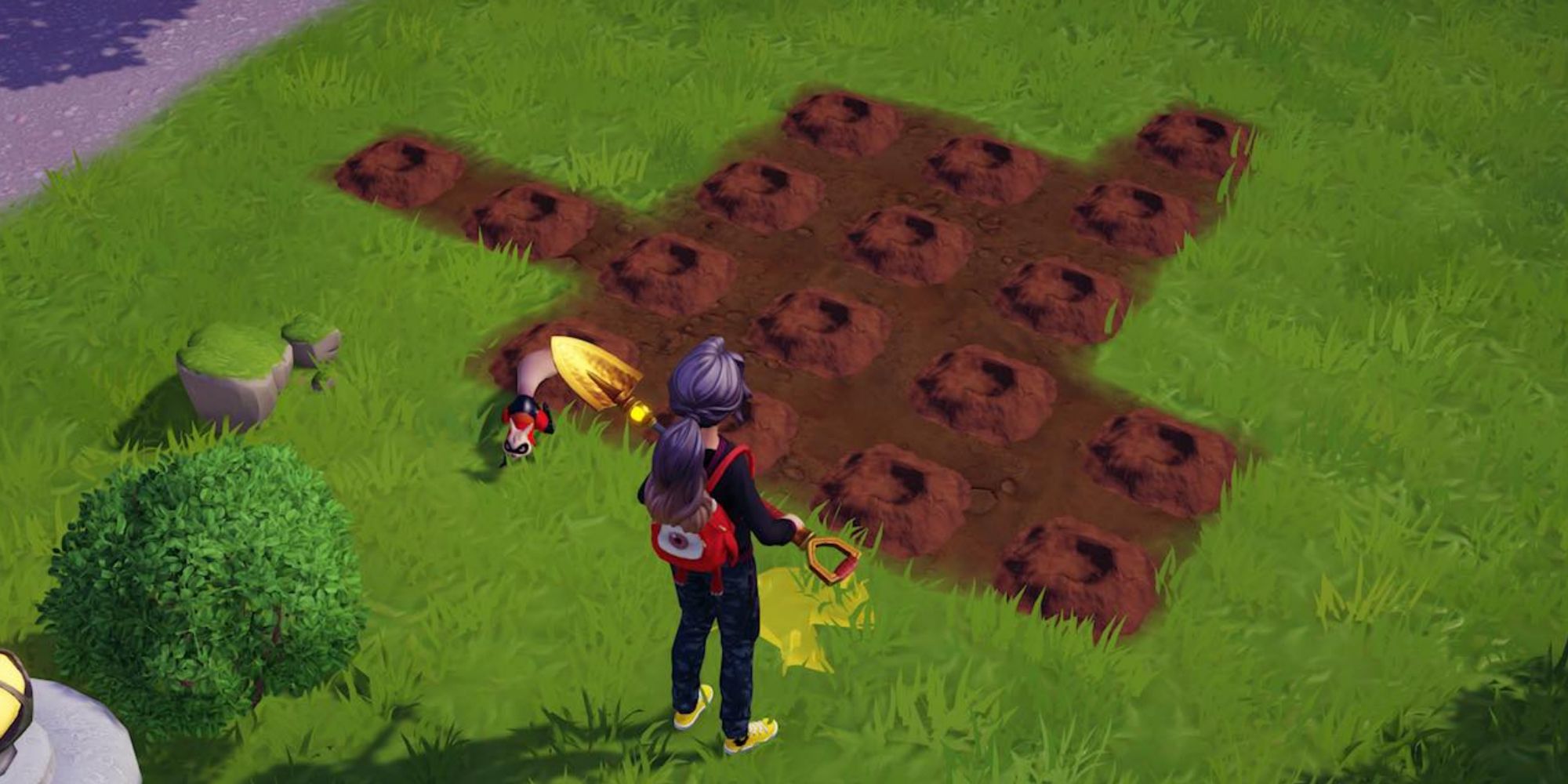 digging up holes in game to make farm