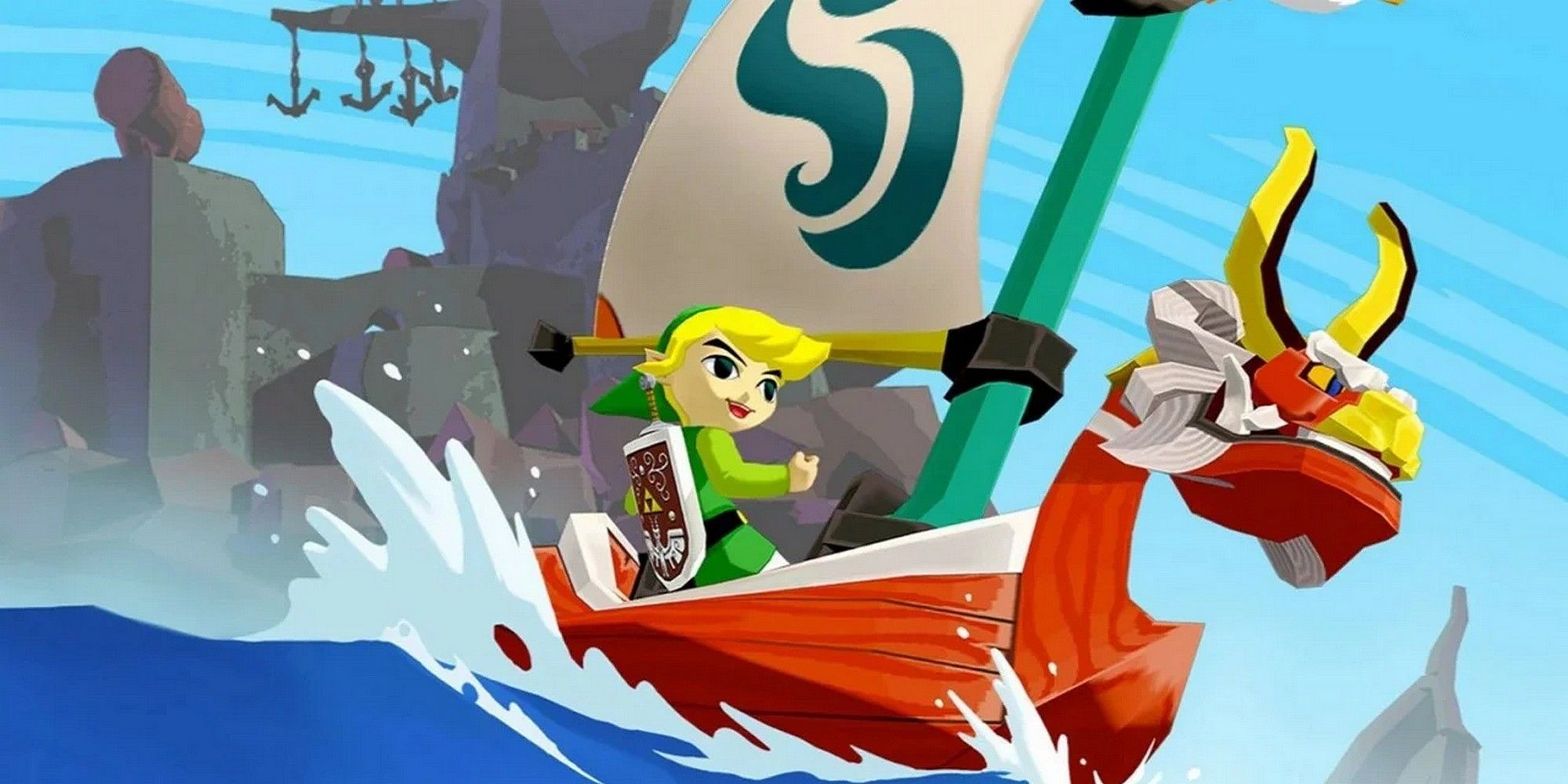 Link and the Red Lion King in The Legend of Zelda Wind Waker