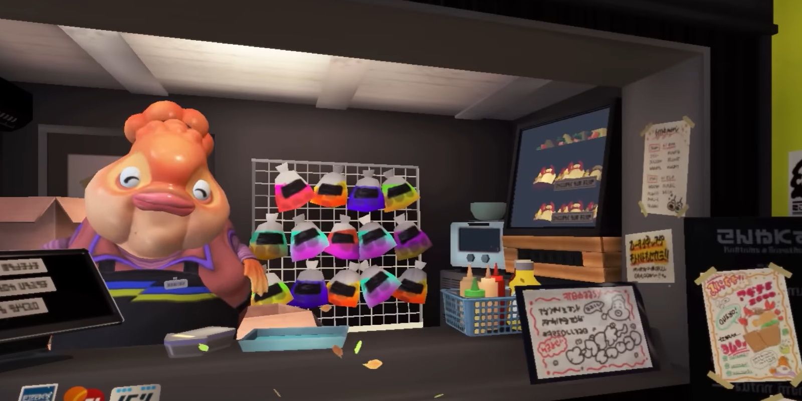 Staff at Crab-n-Go at Splatoon 3