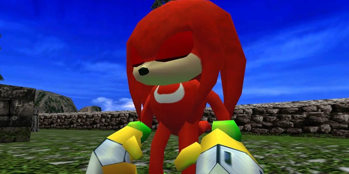 Knuckles from Sonic Adventures standing in frame