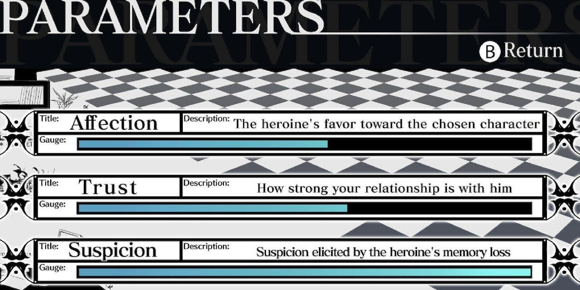 parameters screen