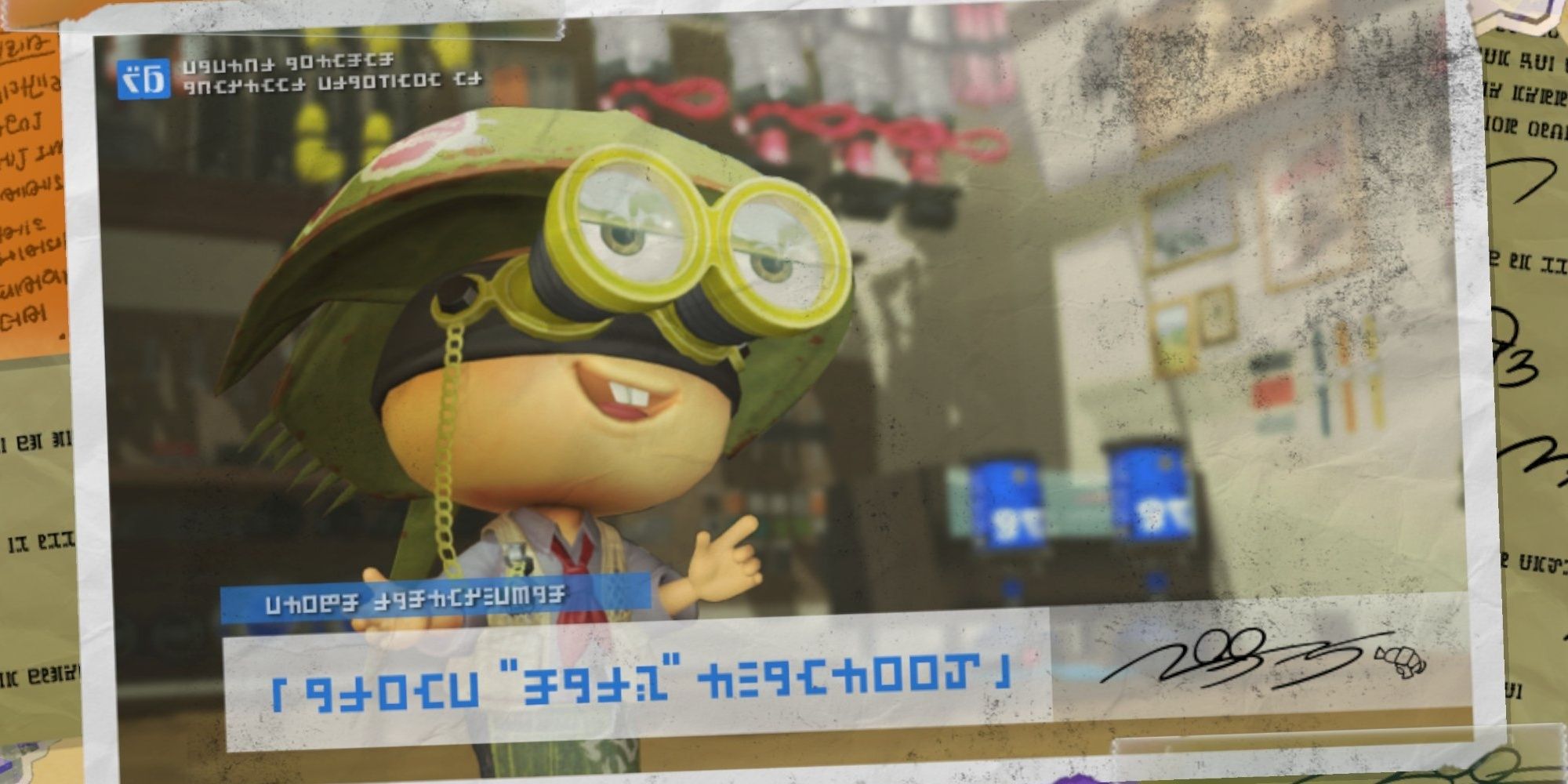 Sunken Scroll showing Sheldon in Splatoon 3