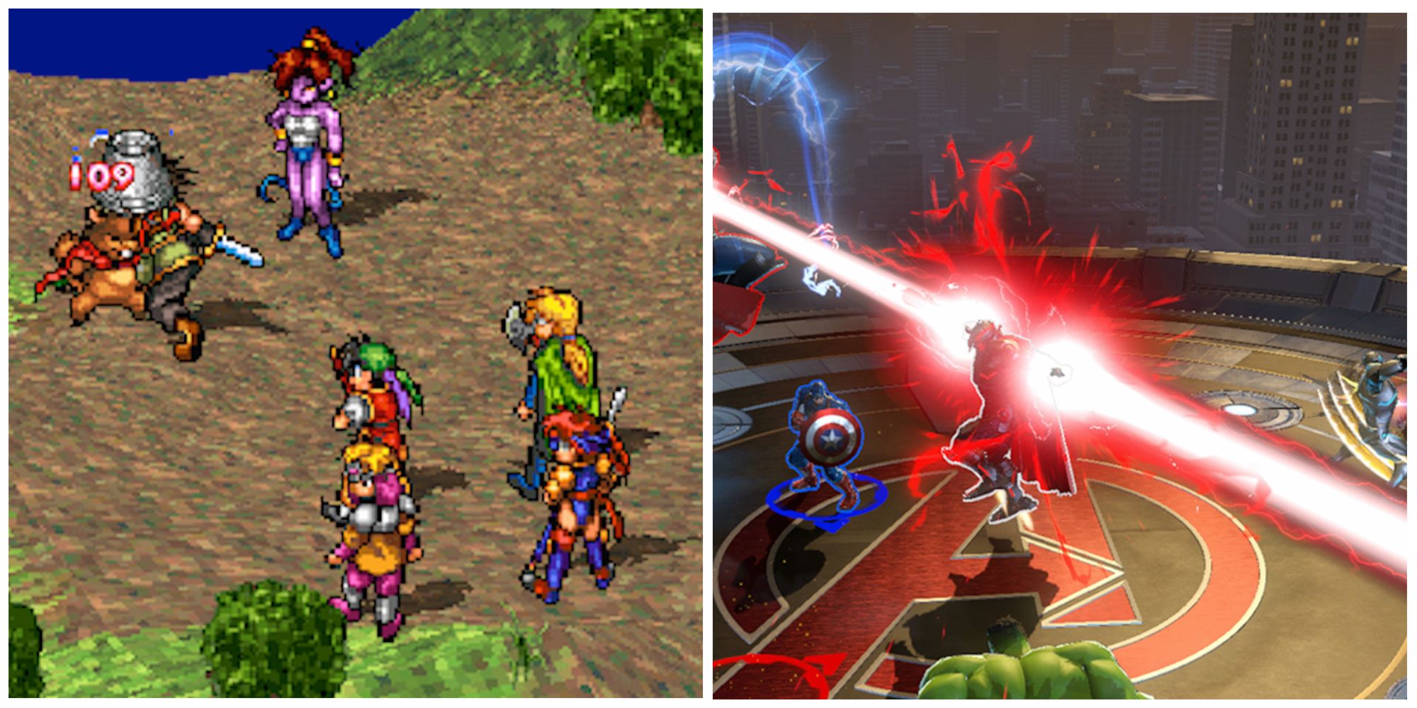  suikoden and marvel ultimate alliance 3 split image