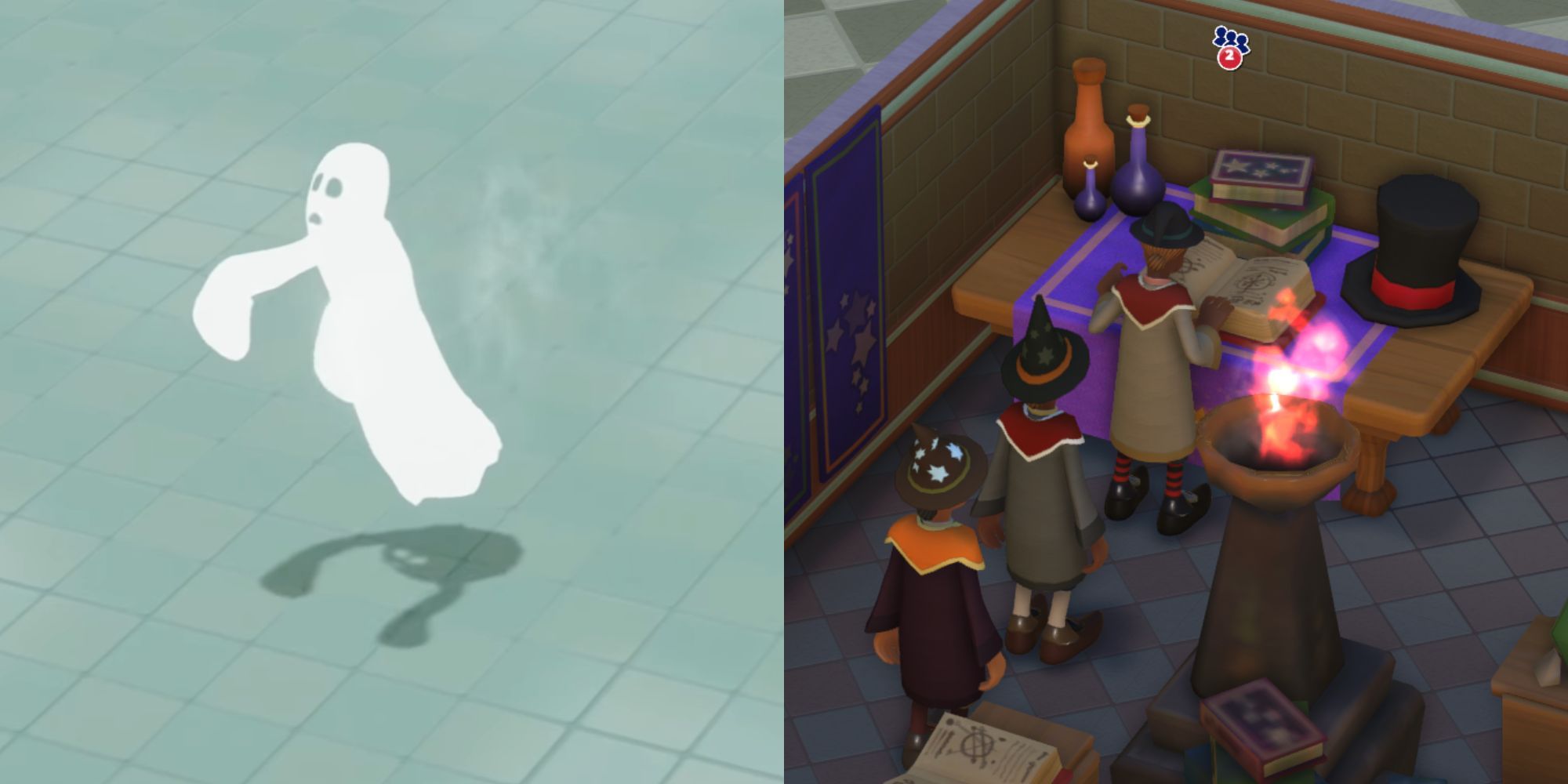 Two Point Hospital ghost haunting. Two Point Campus potions class.