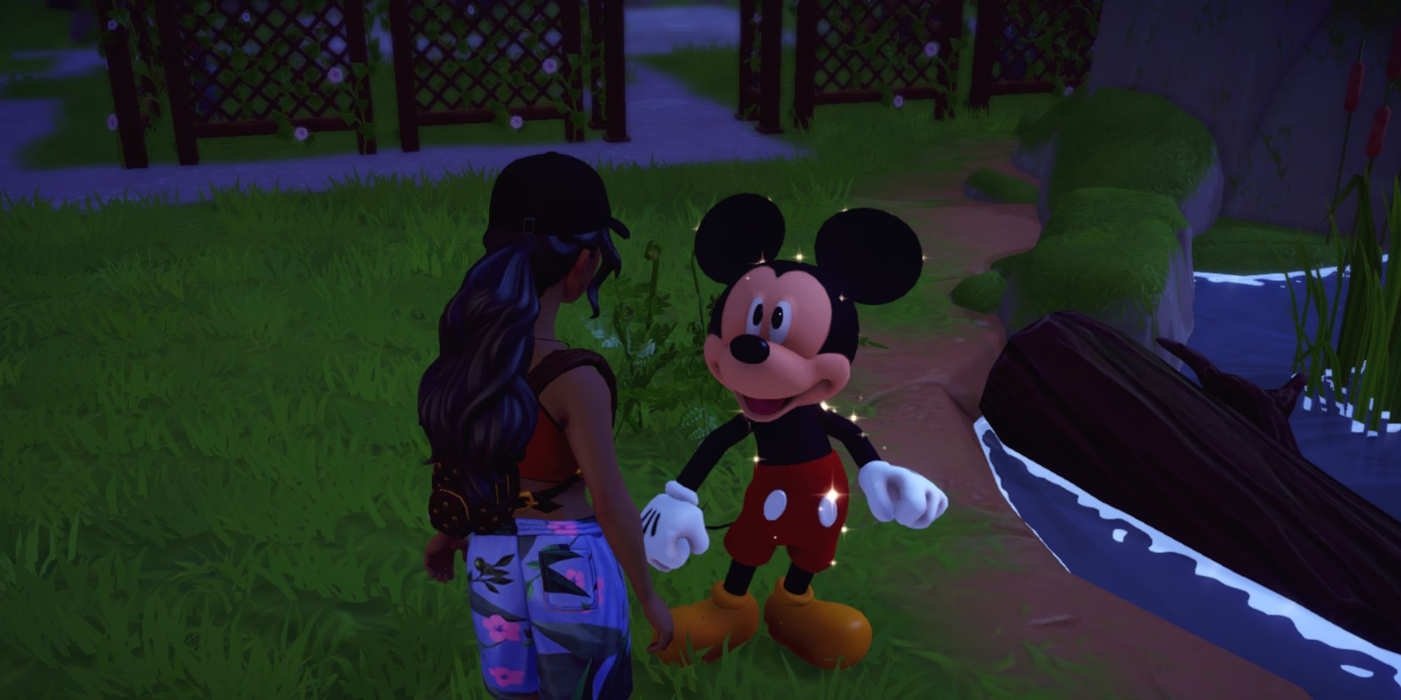 Disney Dreamlight Valley. Protagonist speaking to Mickey Mouse.