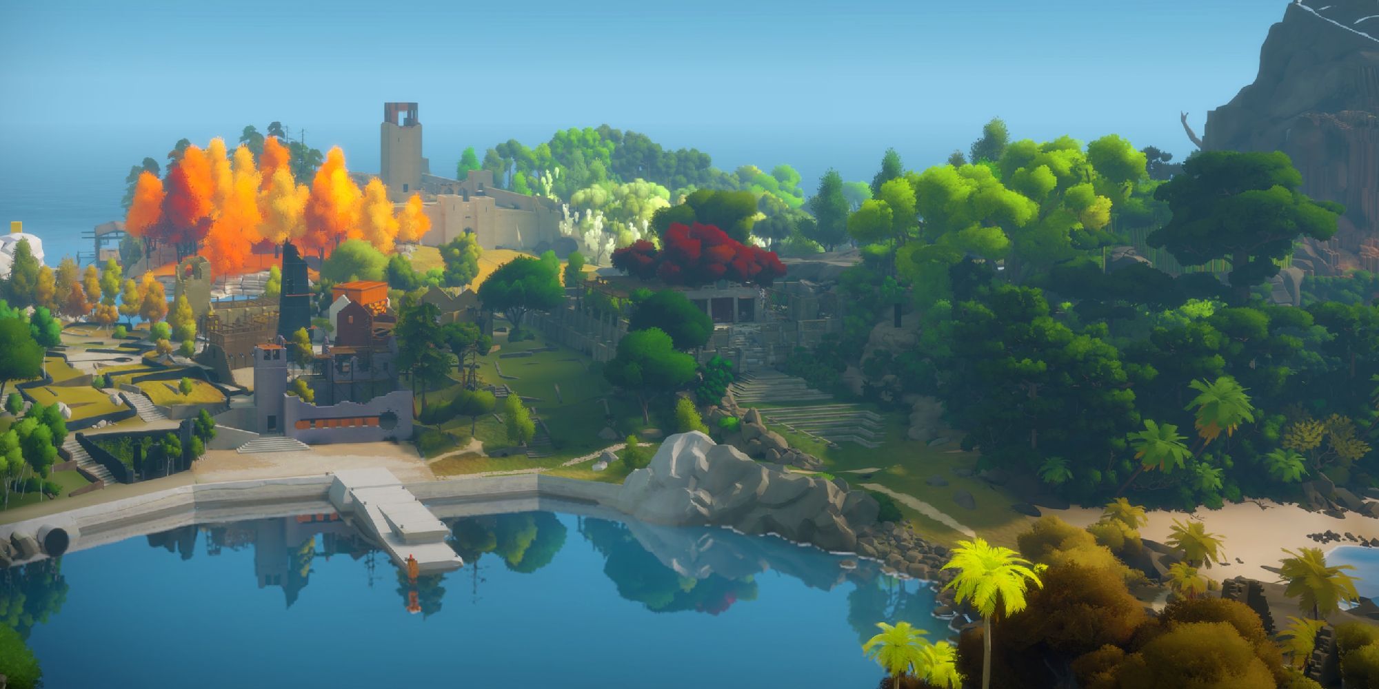 scenery of the island in The Witness