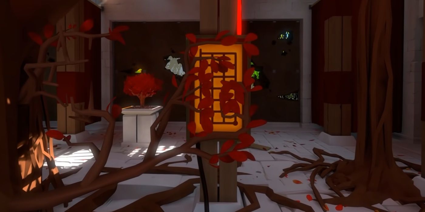 A line puzzle involving a tree branch from The Witness.